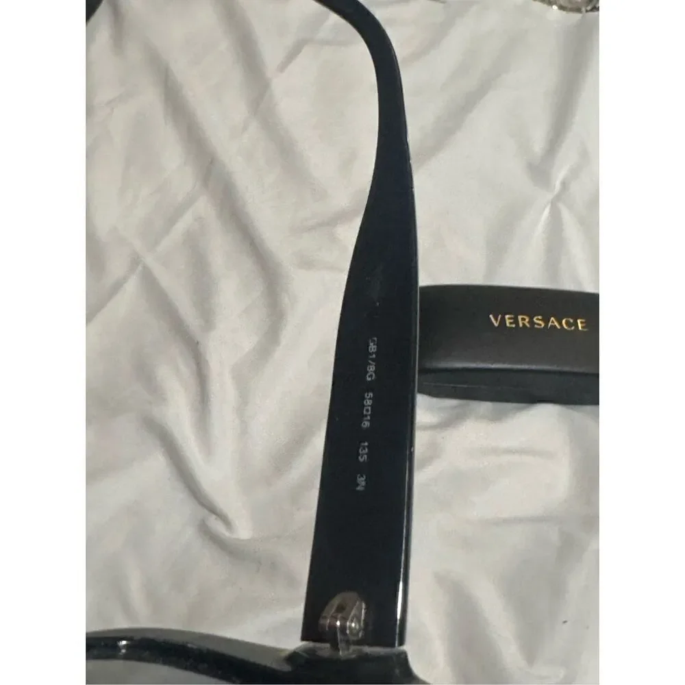 VERSACE vintage sunglasses rare wrap black square frame shield mask oversized
